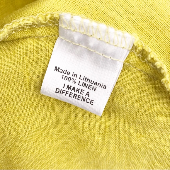 Flax Linen Tunic Tee Green with Pockets - Picture 6 of 6